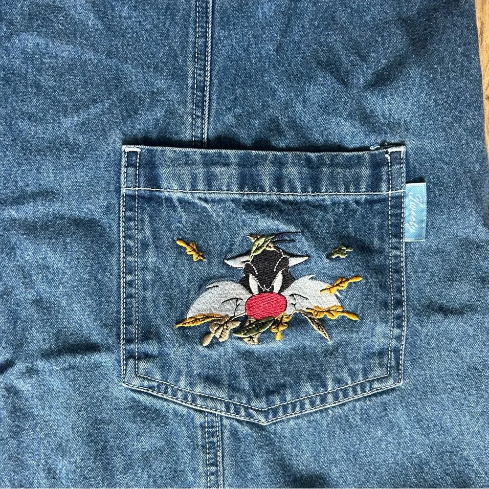 90s Tweety & Sylvester Looney Tunes Denim Maxi Dress - Picture 4 of 7
